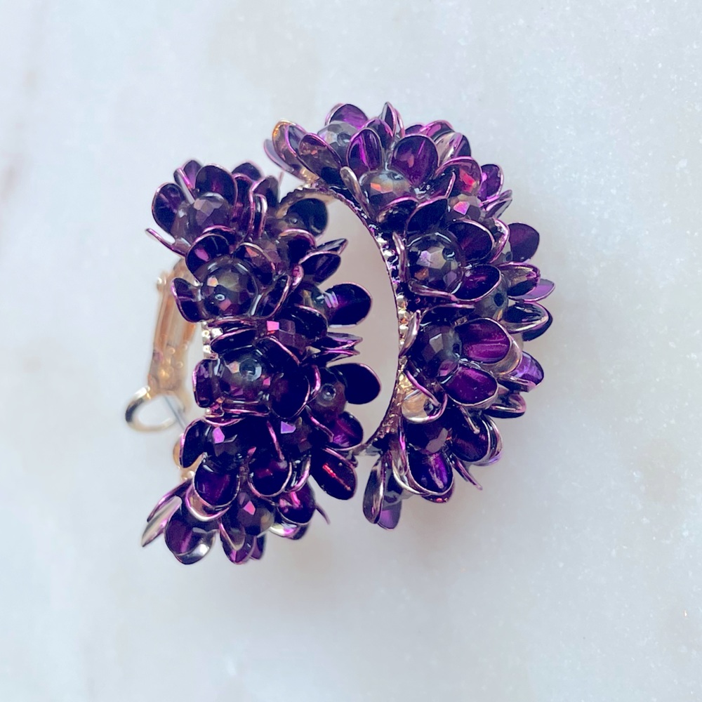 Lila Floral Hoops in Purple